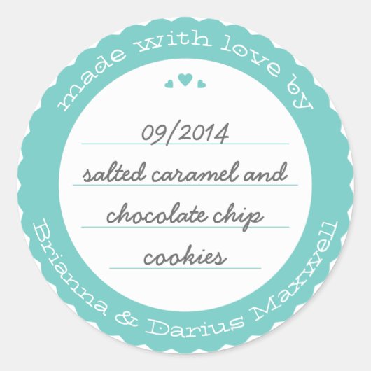 Runder Geschenkstreifen für gebackene Waren Aquama Aufkleber (Vorderseite)