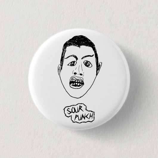 Runder Gesichts-/Logo-Knopf (weiß) Button (Vorderseite)