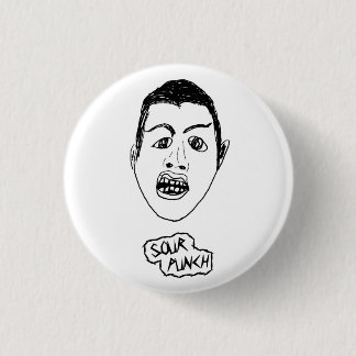 Runder Gesichts-/Logo-Knopf (weiß) Button