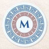 Runder Griechischer Schlüsselanhänger Runder Pappuntersetzer (Vorderseite)