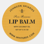 Runder Honey Bee Lip Beeswax Balm Labels Aufkleber (Vorderseite)