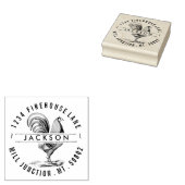 Runder in Circle Rücksendeadresse Briefmarke Gummistempel (Stempel)