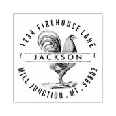 Runder in Circle Rücksendeadresse Briefmarke Gummistempel (Prägung)