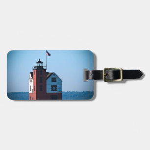Runder Insel-Leuchtturm Gepäckanhänger