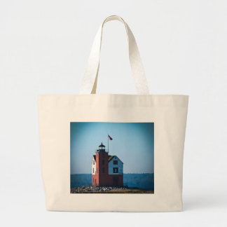 Runder Insel-Leuchtturm Jumbo Stoffbeutel