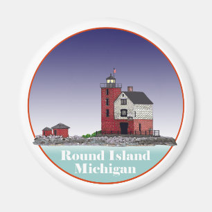 Runder Insel-Leuchtturm Magnet