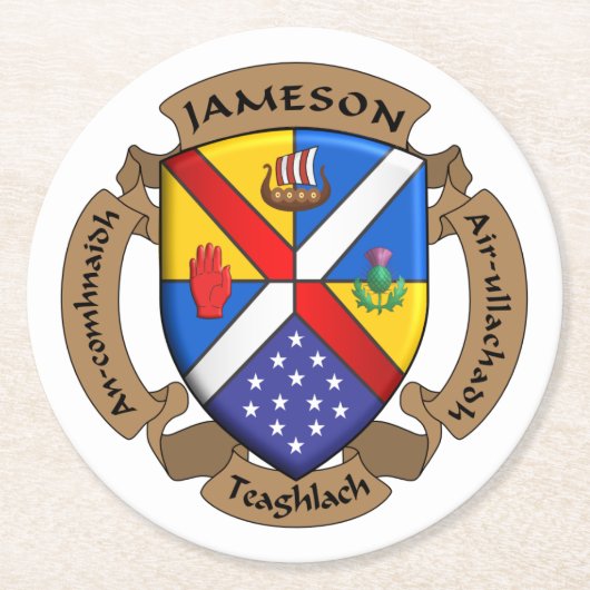 Runder JamFam Coster- 4 Pappuntersetzer (Vorderseite)