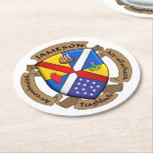 Runder JamFam Coster- 4 Runder Pappuntersetzer (Angewinkelt)