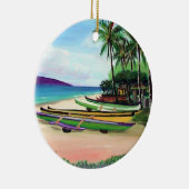 Runder Kanu-Strand Keramik Ornament (Rechts)