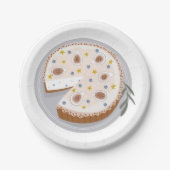 Runder Käsekuchen Pappteller (Vorderseite)