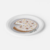Runder Käsekuchen Pappteller (Schrägansicht)
