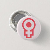 runder Knopf des feministischen Mädchen-Powers Button (Vorne & Hinten)