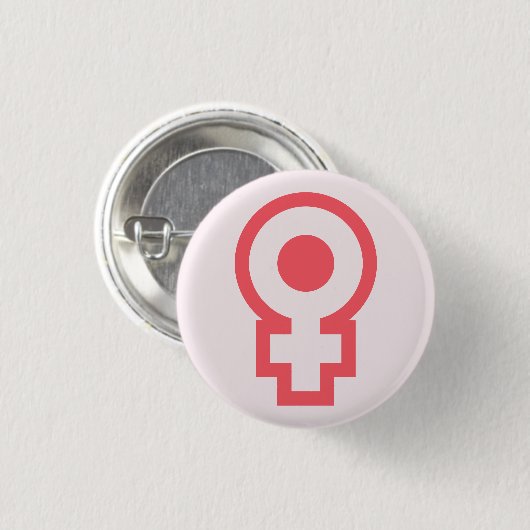 runder Knopf des feministischen Mädchen-Powers Button (Vorne & Hinten)