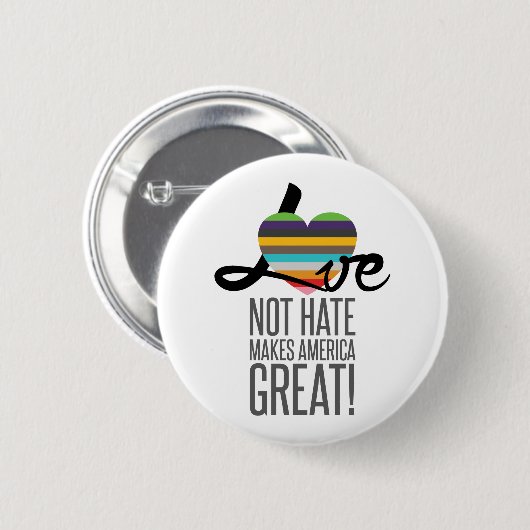 Runder Knopf des Liebe-nicht Hass-(SWM) Button (Vorne & Hinten)