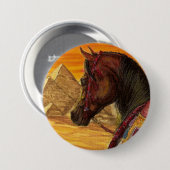 Runder Knopf des Rotes u. des Goldes arabisches Button (Vorne & Hinten)