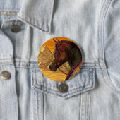 Runder Knopf des Rotes u. des Goldes arabisches Button (Beispiel)