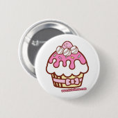 Runder Knopf des zuckerhaltigen kleinen Kuchens im Button (Vorne & Hinten)