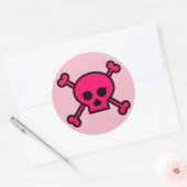 Runder Knopf für Girl-Pink-Punk-Skull-Kreuze Aufkleber (Umschlag)