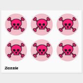 Runder Knopf für Girl-Pink-Punk-Skull-Kreuze Aufkleber (Blatt)