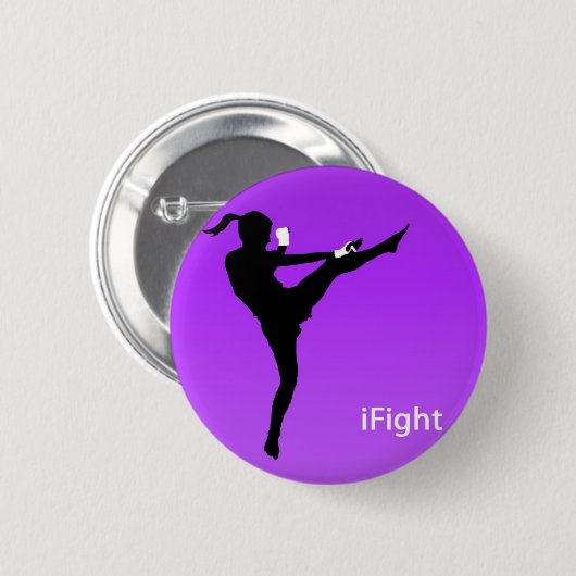runder Knopf iFight Mädchens Button (Vorne & Hinten)