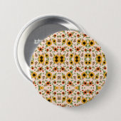 Runder Knopf mit einem farbenfrohen Blumenmuster Button (Vorne & Hinten)