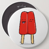 Runder Knopf - rote Popsicles Button (Vorne & Hinten)