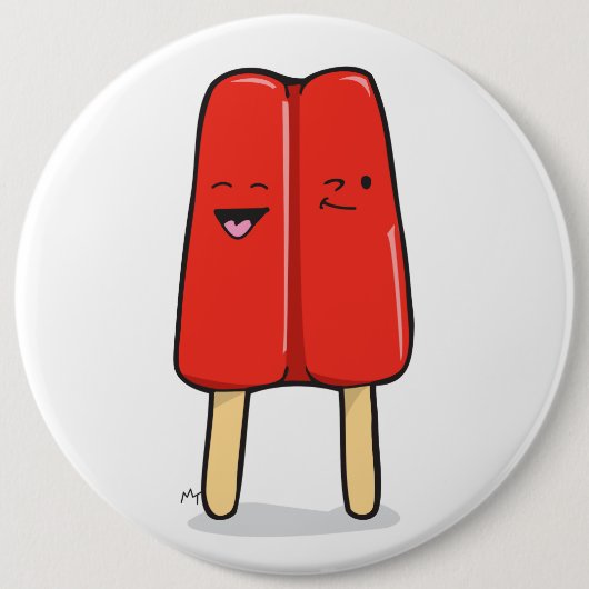 Runder Knopf - rote Popsicles Button (Vorderseite)