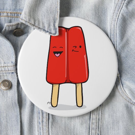 Runder Knopf - rote Popsicles Button (Beispiel)