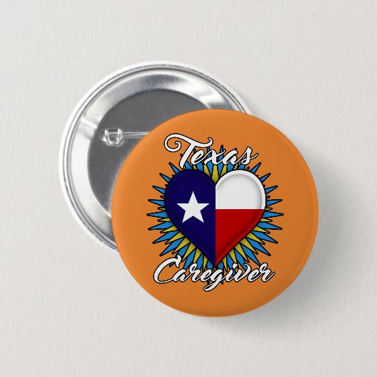 Runder Knopf Texas-Pflegekraft (orange Button (Vorne & Hinten)