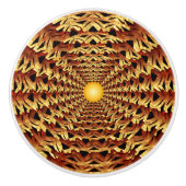 Runder Korb geometrisches Muster Keramikknauf (Vorderseite)