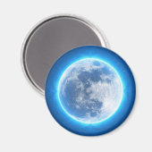Runder Kühlschrankmagnet mit leuchtendem Mond (Vorderseite/Rückseite)