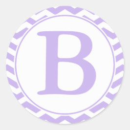 Runder Lila Chevronen-Umschlag Aufkleber mit Monog