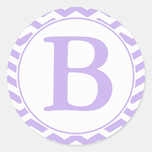 Runder Lila Chevronen-Umschlag Aufkleber mit Monog (Vorderseite)