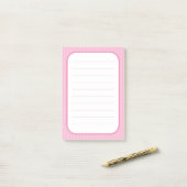 Runder linecard des süßen rosa Streifenrosas Grenz Post-it Klebezettel (Auf Schreibtisch)