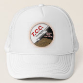Runder Logo-Hut TCC, weiß Truckerkappe (Vorderseite)