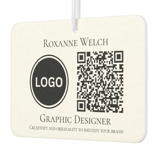 Runder Logo QR-Code Großunternehmen Autolufterfrischer (Links)