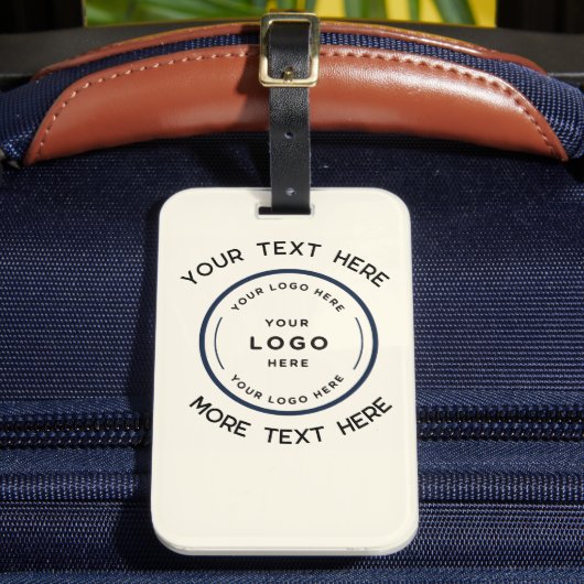 Runder Logo-Text Werbe-Geschäft leicht Gepäckanhänger (Vorderseite Insitu 2)