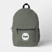 Runder Logo-Text Werbeaktion Business-Seite Grün Bedruckter Rucksack (Vorderseite)