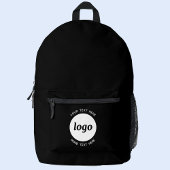 Runder Logo-Text Werbeaktion schwarz Bedruckter Rucksack