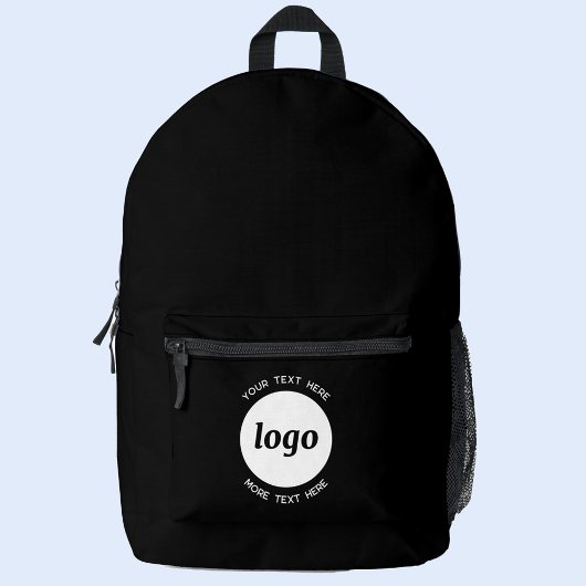 Runder Logo-Text Werbeaktion schwarz Bedruckter Rucksack
