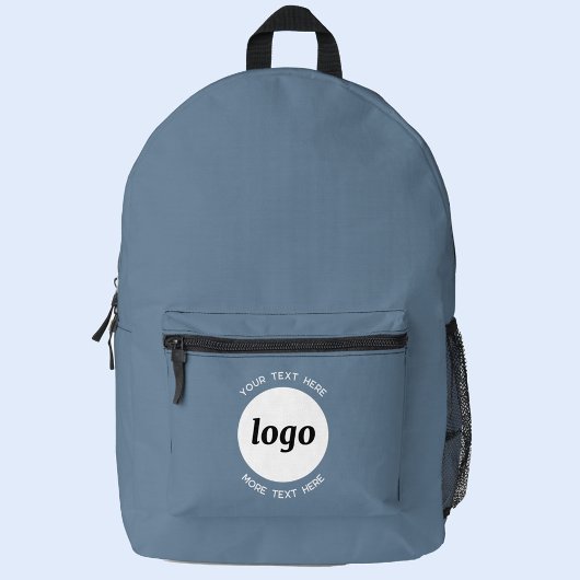 Runder Logo-Text Werbung Business Blue Gray Bedruckter Rucksack