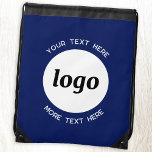 Runder Logo-Text Werbung Business Navy Blue Sportbeutel<br><div class="desc">Fügen Sie Ihr eigenes Logo und Textauswahl zu diesem Design hinzu. Entfernen Sie den oberen oder unteren Text,  wenn Sie es vorziehen. Minimalistisch und beruflich. Ideal für ein Werbeprodukt für Ihre Kunden und Kunden. Ihr Logo wird in einen weißen Kreis geklickt. Weitere Versionen finden Sie in der Auflistung.</div>