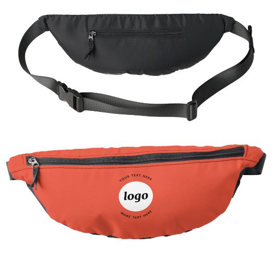 Runder Logo-Text Werbung Unternehmen Orange Red Bauchtasche