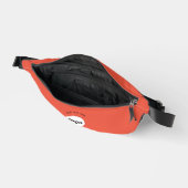 Runder Logo-Text Werbung Unternehmen Orange Red Bauchtasche (Offen)