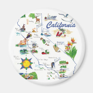 Runder Magnet Californai Karte
