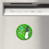 Runder Magnet der Zombie-Ratte (schwarze Haube-Rat (In Situ (Geschirrspüler))