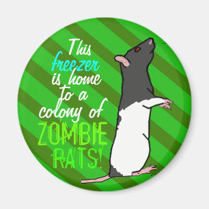 Runder Magnet der Zombieratte (schwarze