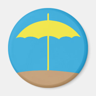 Runder Magnet des gelben Strandschirms