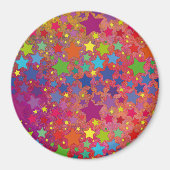 runder Magnet mit bunten Sternen 2 (Vorne)