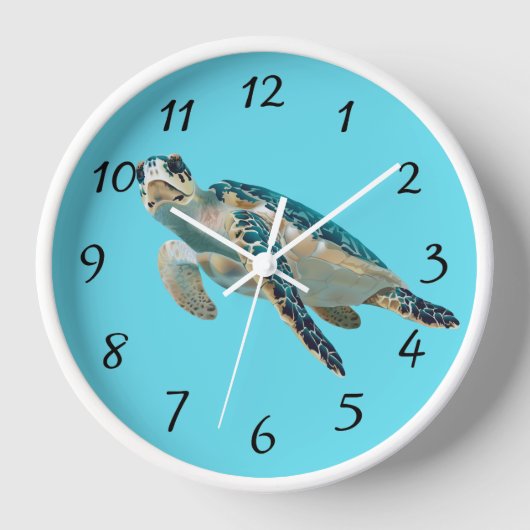 Runder Meerschildkrötenkröte Uhr (Vorderseite)